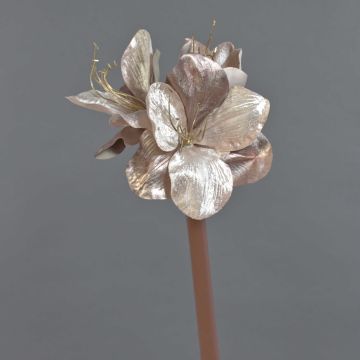 Fleur artificielle Amaryllis en velours KIRSTY, lilas clair, 70cm, Ø13-15cm