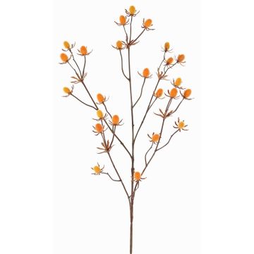 Branche décorative de chardon noble LOUKAS, jaune-orange, 70cm, Ø1-1,5cm