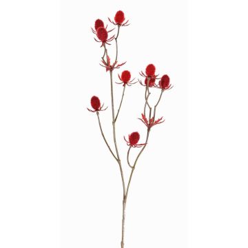 Branche décorative de chardon noble LOUKAS, rouge, 45cm, Ø1-1,5cm