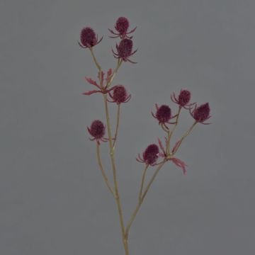 Branche décorative de chardon noble LOUKAS, rouge bordeaux, 45cm, Ø1-1,5cm