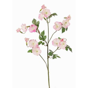 Branche artificielle de liseron en entonnoir IORDANIS, rose-blanc, 80cm, Ø3-5,5cm