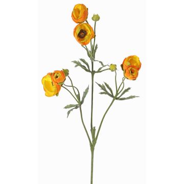 Renoncule synthétique YARIS, orange-jaune, 65cm, Ø3-4,5cm