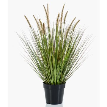 Gazon synthétique décoratif à poils en forme de plumes YWAIN avec panicules, beige-vert, 70cm