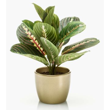 Plante artificielle SITULA dans un pot en céramique doré, vert-rouge, 30cm