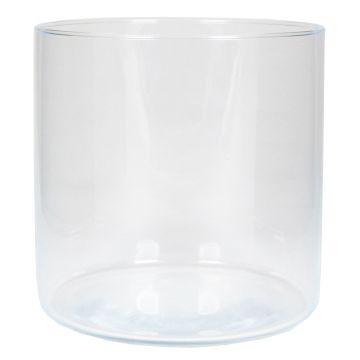 Vase &agrave; fleurs cylindrique SANNY en verre, transparent, 19cm, &Oslash;19,1cm