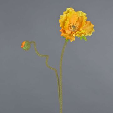 Fleur artificielle de pavot HASNA, jaune-orange, 75 cm, Ø 11 cm Fleur artificielle de pavot HASNA, jaune-orange, 75 cm, Ø 11 cm
