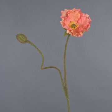 Fleur artificielle de pavot HASNA, couleur pêche, 75 cm, Ø 11 cm Fleur artificielle de pavot HASNA, couleur pêche, 75 cm, Ø 11 cm