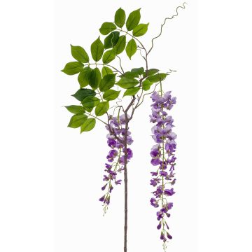 Grande fleur artificielle: branche de glycine NISSRINE avec fleurs, lilas, 145cm Grande fleur artificielle: branche de glycine NISSRINE avec fleurs, lilas, 145cm