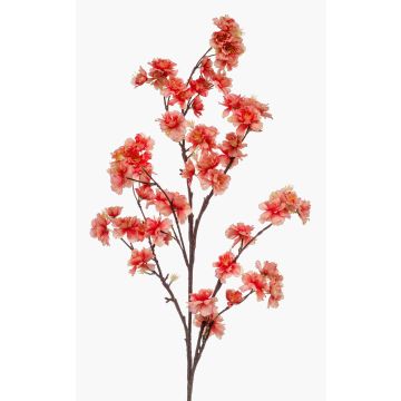 Grande fleur artificielle, branche de cerisier GIMA avec fleurs, corail, 120cm