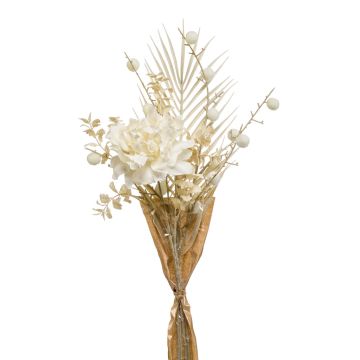 Bouquet artificiel de pivoines AYMA avec euphorbe ballon, crème, 60cm Bouquet artificiel de pivoines AYMA avec euphorbe ballon, crème, 60cm