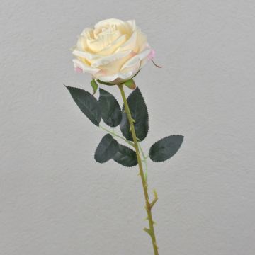 Rose artificielle ELEAZAR, crème, 65 cm, Ø 9 cm
