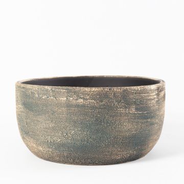 Coupe de plantes en céramique AETIOS, dégradé, bleu-or, 13cm, Ø28cm