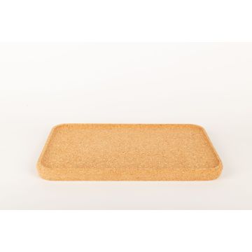 Plateau rectangulaire en liège aggloméré FUENTES, naturel, 43x28x3cm
