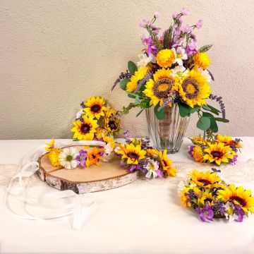 Joyful Bride - bouquet de mariée personnalisé avec couronnes de bougies et bandeau pour les cheveux - demande de Sheridan