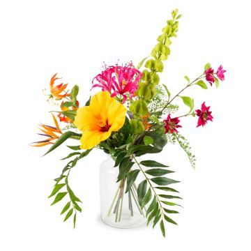 Bouquet d'été décoratif MOANI, jaune-orange-fuchsia, 60cm, Ø40cm Bouquet d'été décoratif MOANI, jaune-orange-fuchsia, 60cm, Ø40cm