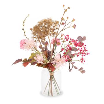 Bouquet d'automne décoratif PHILLIS, rose-fuchsia-brun, 65cm, Ø40cm Bouquet d'automne décoratif PHILLIS, rose-fuchsia-brun, 65cm, Ø40cm