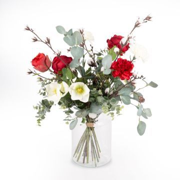 Bouquet d'hiver décoratif FUYUMI, rouge-blanc, 60cm, Ø40cm Bouquet d'hiver décoratif FUYUMI, rouge-blanc, 60cm, Ø40cm