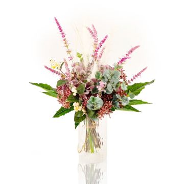 Bouquet automnal décoratif KEONA, violet-rose, 50cm, Ø40cm