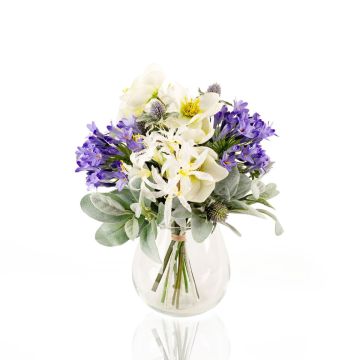 Bouquet hivernal artificiel ALANA, blanc-lilas, 35cm, Ø30cm Bouquet hivernal artificiel ALANA, blanc-lilas, 35cm, Ø30cm