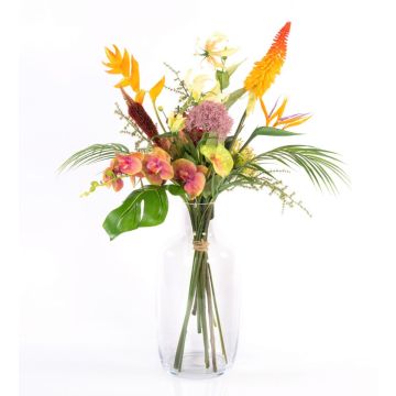 Bouquet paradisiaque décoratif OHANA, orchidée, héliconia, multicolore, 85cm, Ø50cm Bouquet paradisiaque décoratif OHANA, orchidée, héliconia, multicolore, 85cm, Ø50cm