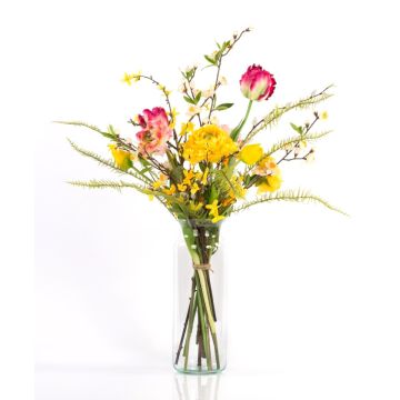 Bouquet printanier artificiel PRIMAVERA, jaune-fuchsia-blanc, 75cm, Ø45cm Bouquet printanier artificiel PRIMAVERA, jaune-fuchsia-blanc, 75cm, Ø45cm