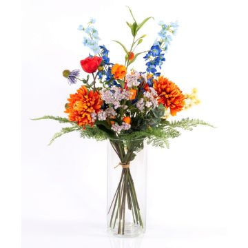 Bouquet estival décoratif LOLANA, delphinium, orange-bleu, 70cm, Ø50cm Bouquet estival décoratif LOLANA, delphinium, orange-bleu, 70cm, Ø50cm