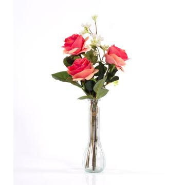 Bouquet de roses artificiel SIMONY, saumon, 45cm, Ø20cm Bouquet de roses artificiel SIMONY, saumon, 45cm, Ø20cm