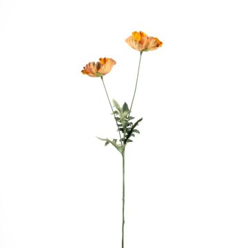 Branche en plastique Coquelicot GUNDULA, collection écologique, orange-jaune, 70cm, Ø7-8cm