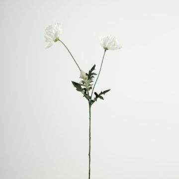 Branche en plastique Coquelicot GUNDULA, collection écologique, blanc-lilas, 70cm, Ø7-8cm