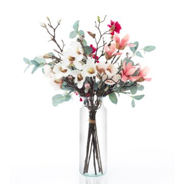 Bouquet de magnolias décoratif MERISA, blanc-rose, 70cm, Ø40cm Bouquet de magnolias décoratif MERISA, blanc-rose, 70cm, Ø40cm
