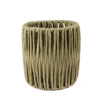 Support en sisal pour une bougie à chauffe-plat BALKHAB avec insert en verre, vert, 16,5cm, Ø15cm