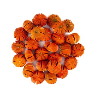 Fruits secs décoratifs Mandarines NIARATU, incisés, orange, Ø4-5cm, 250g