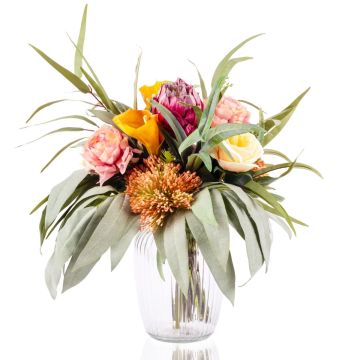 Bouquet de fleurs décoratif LARONA, orange-rose-saumon, 40cm, Ø45cm Bouquet de fleurs décoratif LARONA, orange-rose-saumon, 40cm, Ø45cm