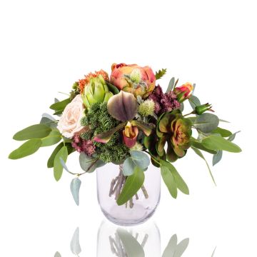 Bouquet décoratif de succulentes NABINTY, saumon-vert, 35cm, Ø35cm Bouquet décoratif de succulentes NABINTY, saumon-vert, 35cm, Ø35cm