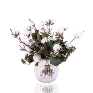 Bouquet de fleurs décoratif BELLANA en coton, blanc-bleu-vert, 35cm, Ø35cm Bouquet de fleurs décoratif BELLANA en coton, blanc-bleu-vert, 35cm, Ø35cm