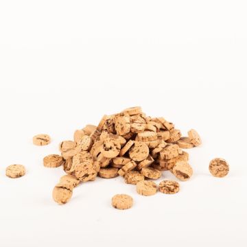 Petits disques décoratifs en liège FAMA, naturel, 0,6cm, Ø2,6cm, 100g
