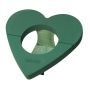 OASIS Mousse à piquer humide en forme de cœur CORRIN pour une urne, fleurs de deuil, support en bois Bioline, pied en bois, vert, 52x52x5cm