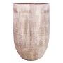 Vase en céramique KAMUNI, rainures verticales, gris-vert, 30cm, Ø19cm