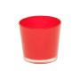 Photophore en verre ALENA, rouge, 9cm, Ø10cm