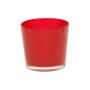 Photophore en verre ALENA, rouge vin, 9cm, Ø10cm