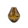 Vase en verre bombé RUSSELL, motif léopard, brun-transparent, 15cm, Ø12cm