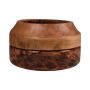 Coupe en verre RUSSELL avec bois de manguier, motif léopard, brun-transparent, 13,5cm, Ø23cm
