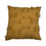 Coussin décoratif ANISHA, jaune moutarde, avec volants, 45x45cm