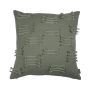Coussin décoratif ANISHA, vert gazon, avec volants, 45x45cm