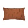 Coussin décoratif ANISHA, marron café, avec volants, 50x30cm