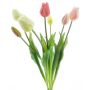 Bouquet de tulipes décoratives LONA, crème-rose-fuchsia, 45cm, Ø20cm