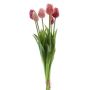 Bouquet de tulipes décoratives LONA, rose-fuchsia-crème, 45cm, Ø20cm