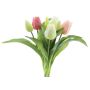 Bouquet de tulipes décoratives LONA, crème-rose-fuchsia, 30cm, Ø20cm