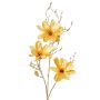 Branche de magnolia en tissu LEAFY, jaune-or, 115cm
