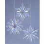 Flocon de neige, acrylique, Ø11-12cm, 3 assortis